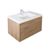 KEETCHEN HELSINKI 42" Teak Oak Wall Mounted Modern Vanity - Image 2