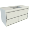 KEETCHEN HELSINKI 48" Gloss White Wall Mounted Modern Vanity - Single Sink - Image 2