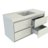 KEETCHEN HELSINKI 48" Gloss White Wall Mounted Modern Vanity - Single Sink - Image 3