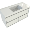 KEETCHEN HELSINKI 48" Gloss White Wall Mounted Modern Vanity - Single Sink - Image 4
