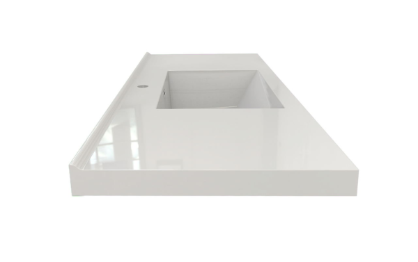 KEETCHEN HELSINKI 48" Gloss White Wall Mounted Modern Vanity - Single Sink - Image 6