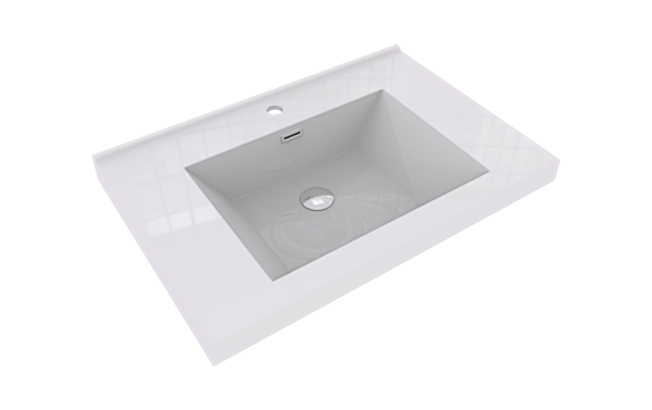 KEETCHEN HELSINKI 30" Gloss White Wall Mounted Modern Vanity - Image 7