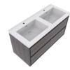 KEETCHEN HELSINKI 48" Grey Oak Wall Mounted Modern Vanity - Double Sink - Image 3