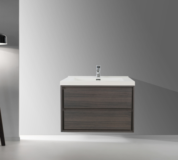 KEETCHEN HELSINKI 30" Grey Oak Wall Mounted Modern Vanity