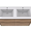 KEETCHEN HELSINKI 48" Teak Oak Wall Mounted Modern Vanity - Double Sink - Image 4
