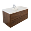 KEETCHEN HELSINKI 48" Rose Wood Wall Mounted Modern Vanity - Single Sink - Image 2