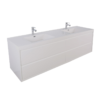 KEETCHEN HELSINKI 60" Gloss White Wall Mounted Modern Vanity - Double Sink - Image 2