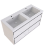 KEETCHEN HELSINKI 60" Gloss White Wall Mounted Modern Vanity - Double Sink - Image 5