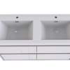 KEETCHEN HELSINKI 60" Gloss White Wall Mounted Modern Vanity - Double Sink - Image 4