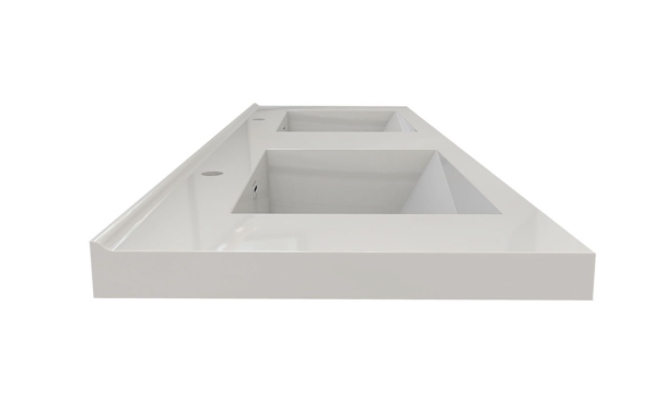 KEETCHEN HELSINKI 60" Gloss White Wall Mounted Modern Vanity - Double Sink - Image 6