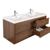 KEETCHEN HELSINKI 60" Rose Wood Wall Mounted Modern Vanity - Double Sink - Image 3