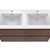 KEETCHEN HELSINKI 60" Rose Wood Wall Mounted Modern Vanity - Double Sink - Image 4