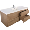 KEETCHEN HELSINKI 60" Teak Oak Wall Mounted Modern Vanity - Single Sink - Image 3