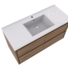 KEETCHEN HELSINKI 60" Teak Oak Wall Mounted Modern Vanity - Single Sink - Image 5