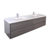 KEETCHEN HELSINKI 72" Grey Oak Wall Mounted Modern Vanity - Double Sink - Image 2