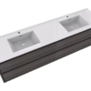 KEETCHEN HELSINKI 72" Grey Oak Wall Mounted Modern Vanity - Double Sink - Image 6