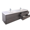 KEETCHEN HELSINKI 72" Grey Oak Wall Mounted Modern Vanity - Double Sink - Image 3