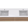 KEETCHEN HELSINKI 72" Teak Oak Wall Mounted Modern Vanity - Double Sink - Image 4