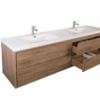 KEETCHEN HELSINKI 72" Teak Oak Wall Mounted Modern Vanity - Double Sink - Image 3