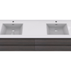 KEETCHEN HELSINKI 84" Grey Oak Wall Mounted Modern Vanity - Double Sink - Image 4
