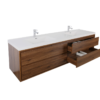 KEETCHEN HELSINKI 84" Rose Wood Wall Mounted Modern Vanity - Double Sink - Image 3