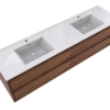 KEETCHEN HELSINKI 84" Rose Wood Wall Mounted Modern Vanity - Double Sink - Image 4