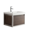 KEETCHEN SEATTLE 24" Rosewood Wall Hung Modern Bathroom Vanity with Chrome Stainless Steel Frame - Image 5
