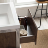 KEETCHEN SEATTLE 24" Rosewood Wall Hung Modern Bathroom Vanity with Chrome Stainless Steel Frame - Image 4