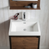 KEETCHEN SEATTLE 24" Rosewood Wall Hung Modern Bathroom Vanity with Matte Black Stainless Steel Frame - Image 3