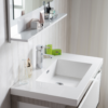 KEETCHEN SEATTLE 36" Glossy White Wall Hung Modern Bathroom Vanity with Chrome Stainless Steel Frame - Image 2