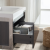 KEETCHEN SEATTLE 36" Grey Oak Wall Hung Modern Bathroom Vanity with Chrome Stainless Steel Frame - Image 3