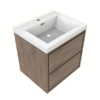 KEETCHEN HELSINKI 30" Teak Oak Wall Mounted Modern Vanity - Image 3