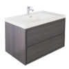 KEETCHEN HELSINKI 36" Grey Oak Wall Mounted Modern Vanity - Image 2