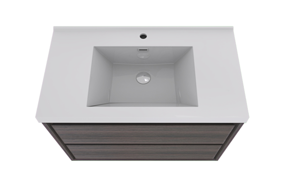 KEETCHEN HELSINKI 36" Grey Oak Wall Mounted Modern Vanity - Image 4