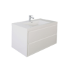 KEETCHEN HELSINKI 42" Gloss White Wall Mounted Modern Vanity - Image 2