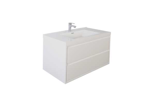 KEETCHEN HELSINKI 42" Gloss White Wall Mounted Modern Vanity - Image 2