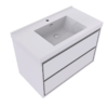 KEETCHEN HELSINKI 42" Gloss White Wall Mounted Modern Vanity - Image 3