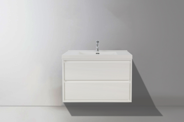 KEETCHEN HELSINKI 42" Gloss White Wall Mounted Modern Vanity