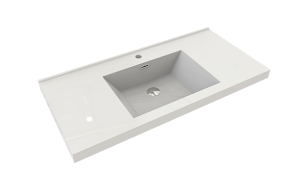 KEETCHEN HELSINKI 42" Gloss White Wall Mounted Modern Vanity - Image 6