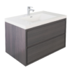KEETCHEN HELSINKI 42" Grey Oak Wall Mounted Modern Vanity - Image 2