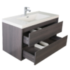 KEETCHEN HELSINKI 42" Grey Oak Wall Mounted Modern Vanity - Image 3