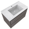 KEETCHEN HELSINKI 42" Grey Oak Wall Mounted Modern Vanity - Image 4