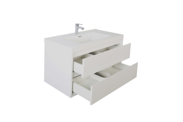 KEETCHEN HELSINKI 30" Gloss White Wall Mounted Modern Vanity - Image 4