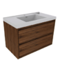 KEETCHEN HELSINKI 42" Rose Wood Wall Mounted Modern Vanity - Image 2