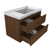 KEETCHEN HELSINKI 42" Rose Wood Wall Mounted Modern Vanity - Image 3