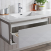 KEETCHEN SEATTLE 72" Glossy White Wall Hung Modern Bathroom Vanity with Chrome Stainless Steel Frame - Image 3