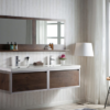 KEETCHEN SEATTLE 72" Rosewood Wall Hung Modern Bathroom Vanity with Chrome Stainless Steel Frame - Image 4