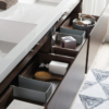 KEETCHEN SEATTLE 72" Rosewood Wall Hung Modern Bathroom Vanity with Chrome Stainless Steel Frame - Image 2