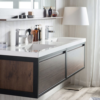 KEETCHEN SEATTLE 72" Rosewood Wall Hung Modern Bathroom Vanity with Matte Black Stainless Steel Frame - Image 3