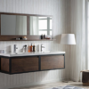 KEETCHEN SEATTLE 72" Rosewood Wall Hung Modern Bathroom Vanity with Matte Black Stainless Steel Frame - Image 2